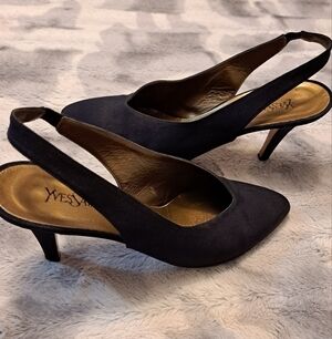 Yves Saint Laurent Black Slingback Heels  Size 8.5